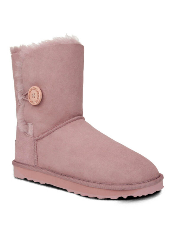 Australian Made Short 1 Button UGG Boots - Dusty Pink