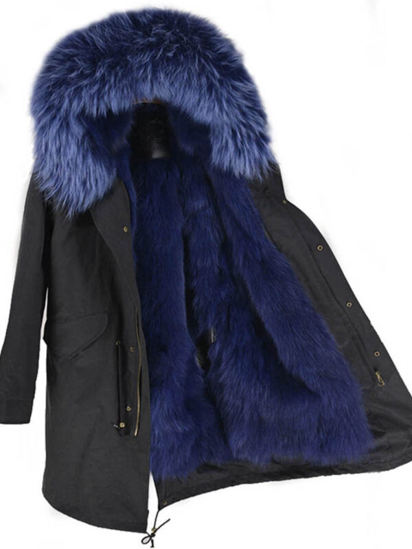 GUG Black Navy Fur Parka Jackets