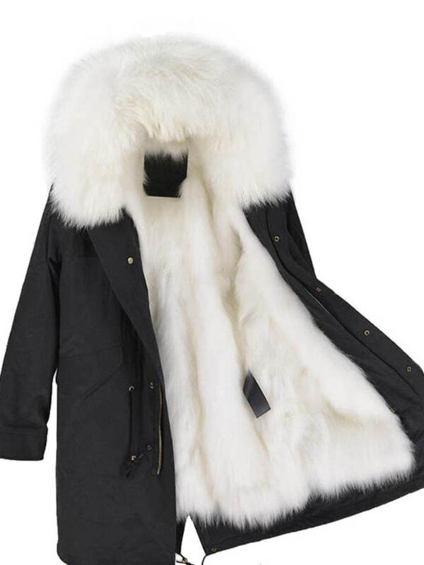 GUG Black White Fur Parka Jackets