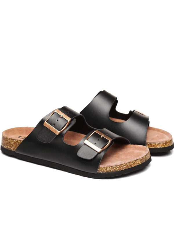 UGG Beach Summer Slip-on Flats Sandals - Black