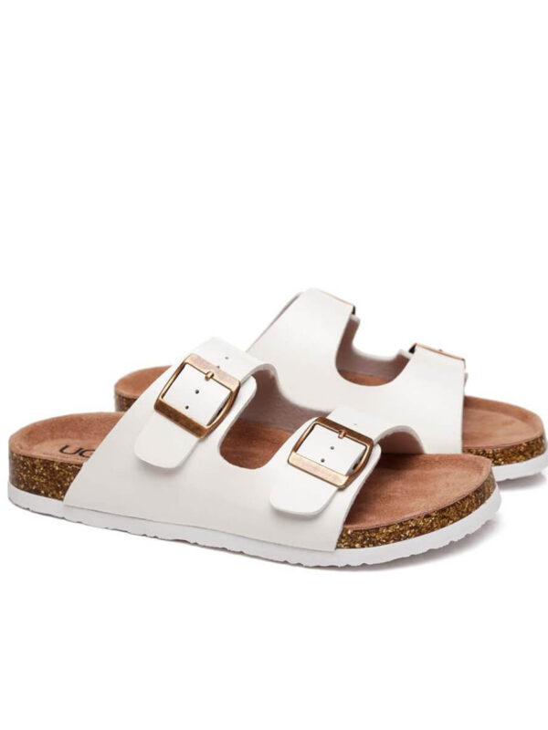 UGG Beach Summer Slip-on Flats Sandals - White