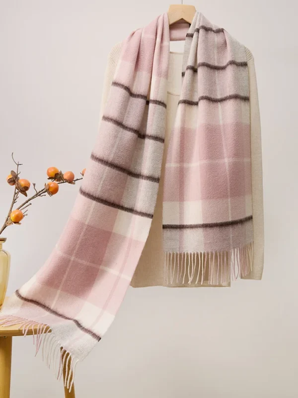 UGG Scarves Blush & Cream Stripe Plaid