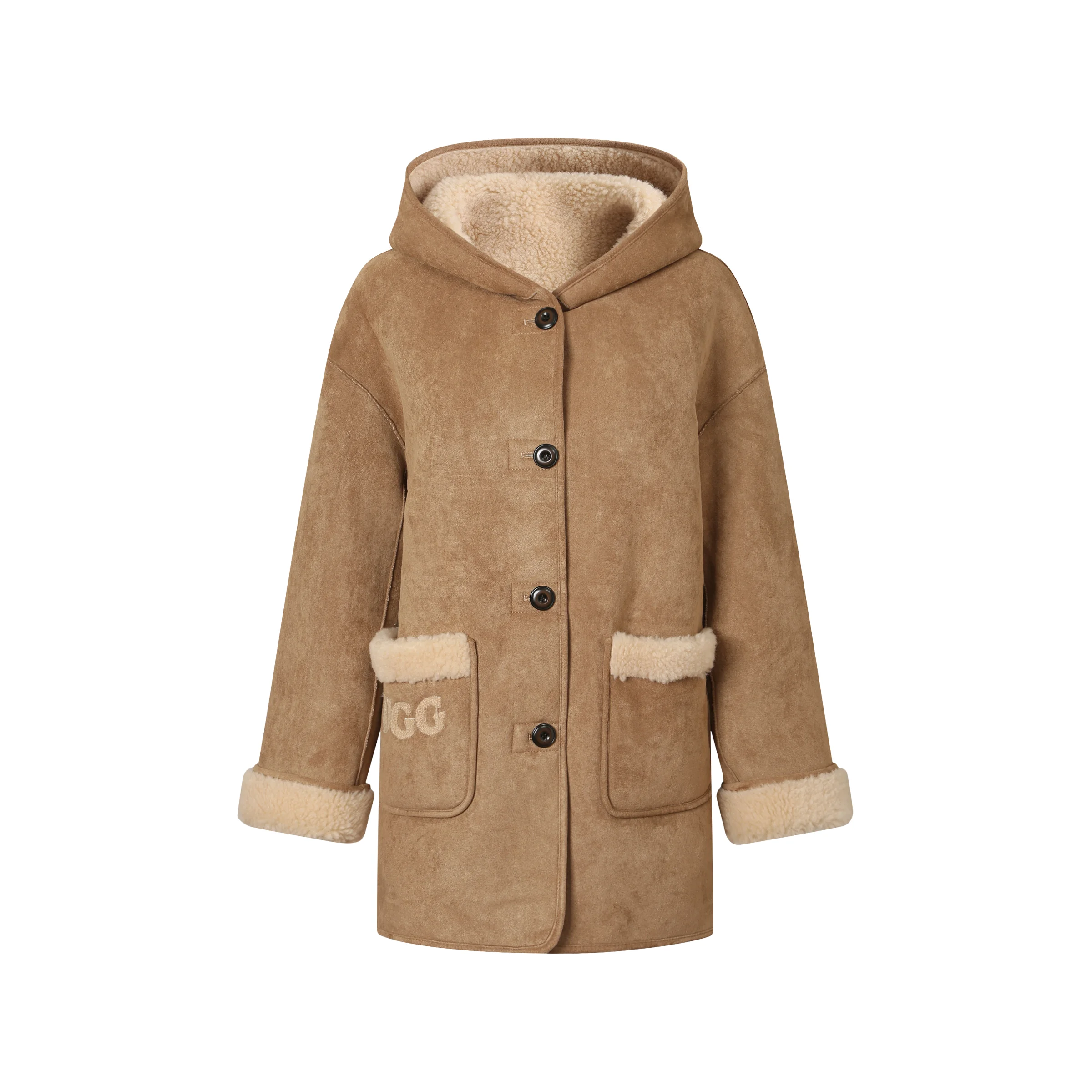 Willow Women's Hooded UGG Shearling Coat main image